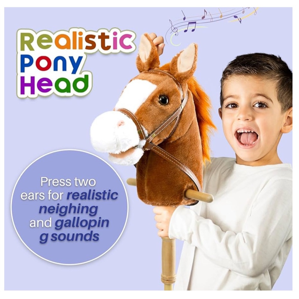 Realistic Pony Head Toy - Brown